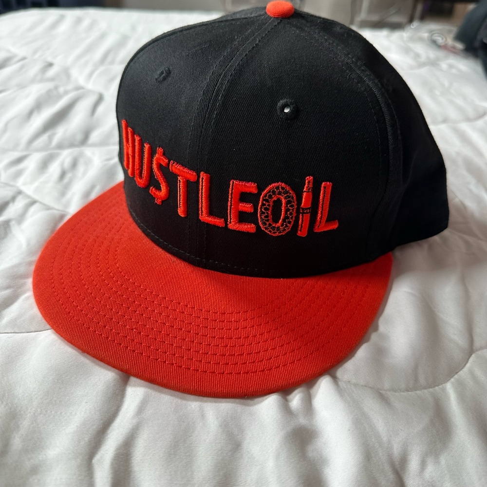 Like New - New Era 9Fifty Hustle Oil Snapback Hat - Orange/Black